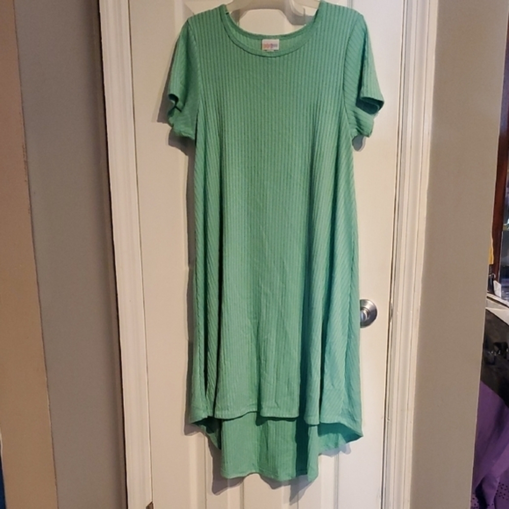 LuLaRoe Carly Swing Hi-Lo Dress, Mint Green Casual